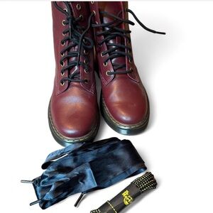 Dr. Martens Burgundy Leather Boots